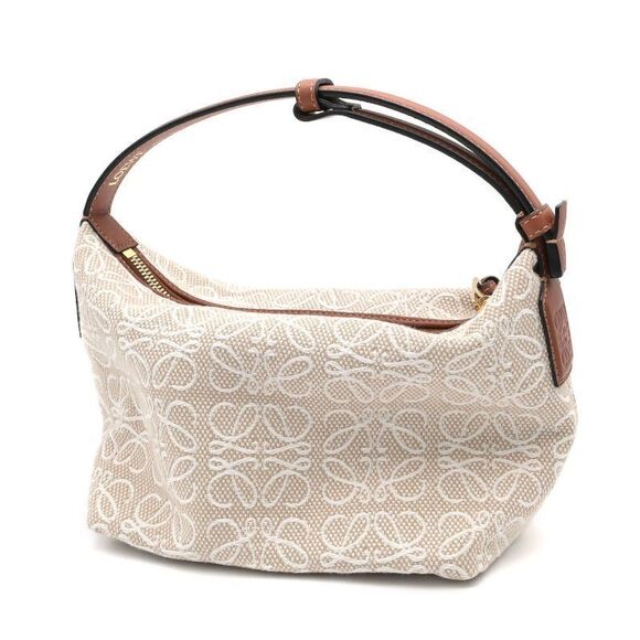 Loewe Cuy Bag Jacquard Calf Leather Beige Tan Brown Handbag - Picture 2 of 8